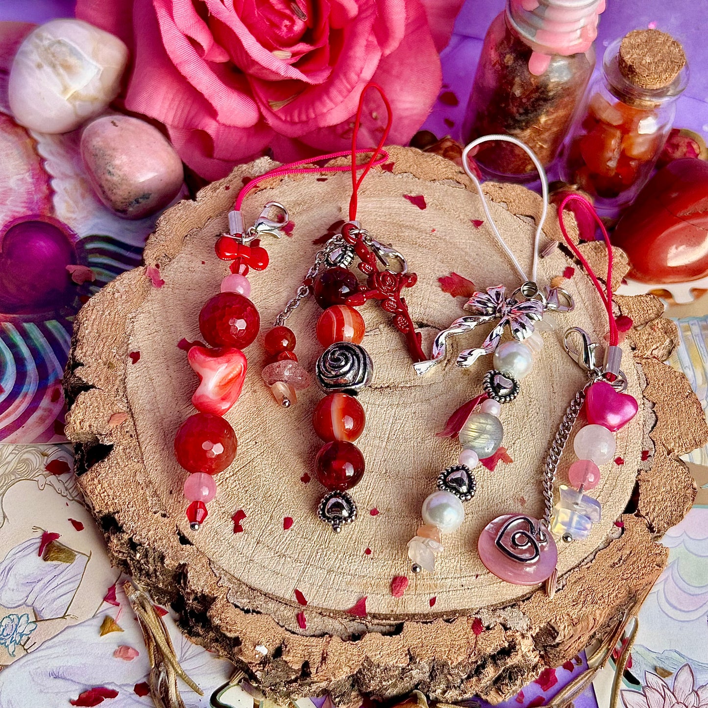 vintage love letter phone charms