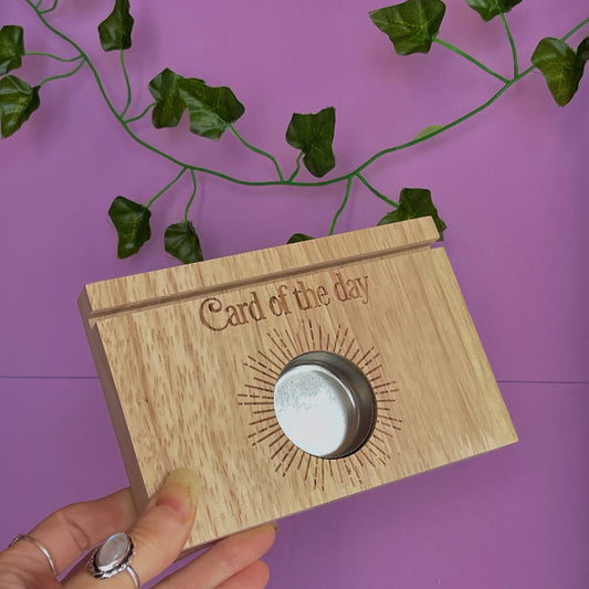 card of the day tarot card stand with tea light holder