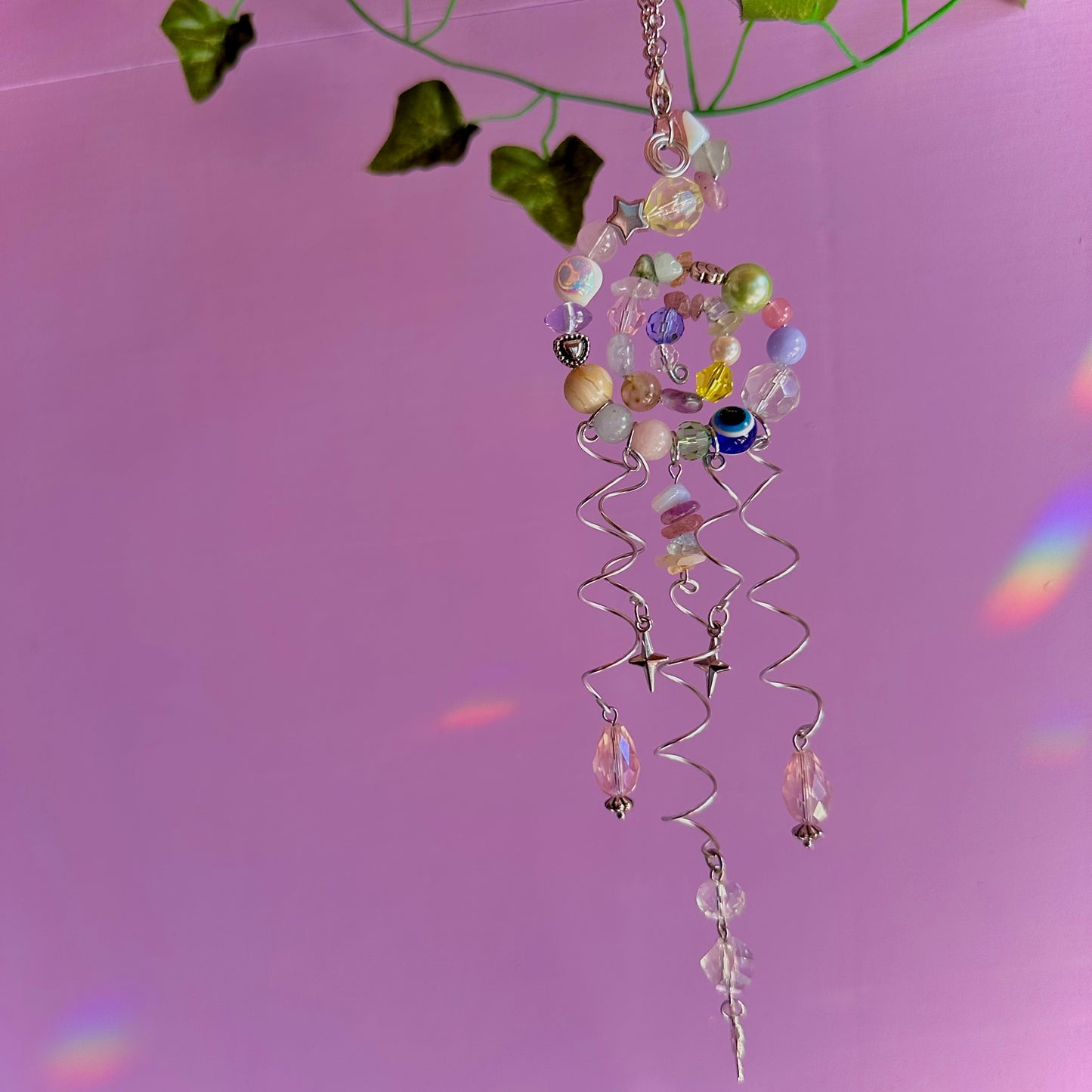 pastel jelly fish spiral suncatcher