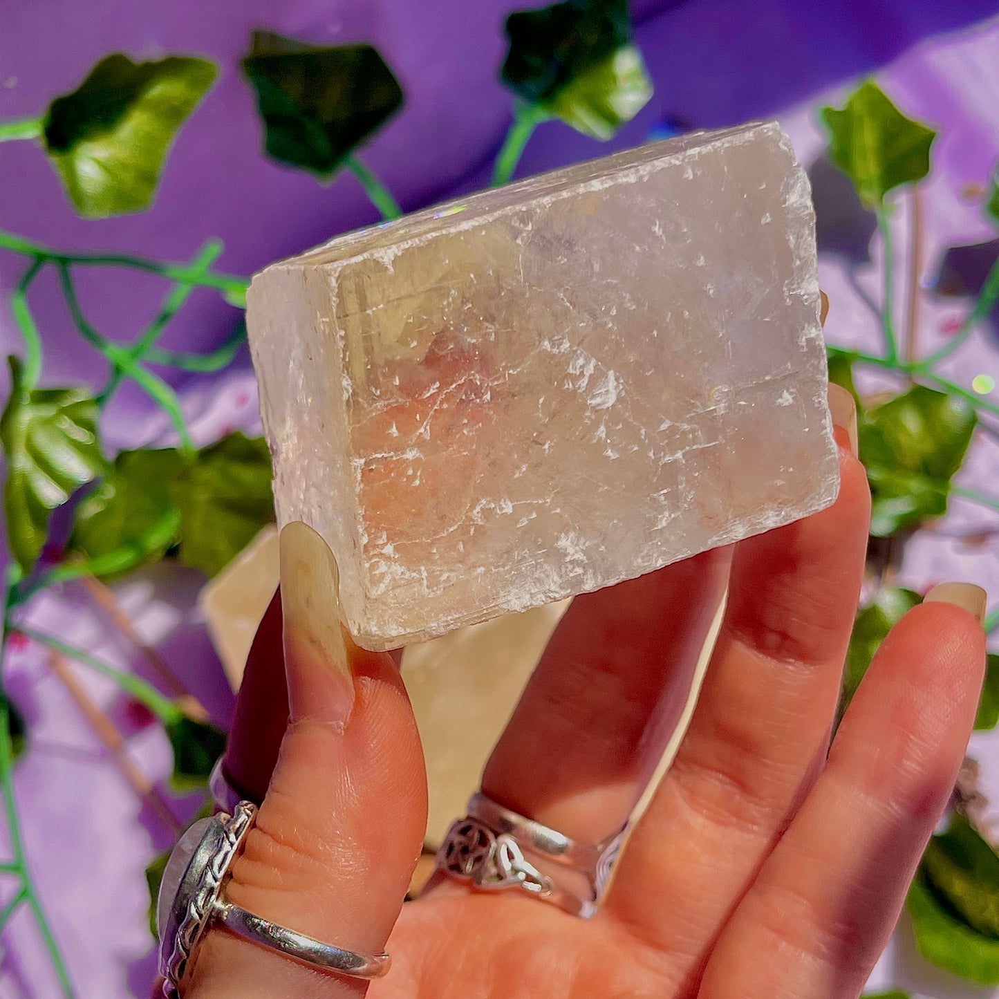 optical golden calcite natural rhombohedrons ~ medium