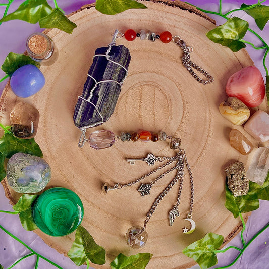 witches cupboard suncatcher / wall hanging ~ black tourmaline, carnelian, tourmaline in quartz, snowflake obsidian & tigers eye