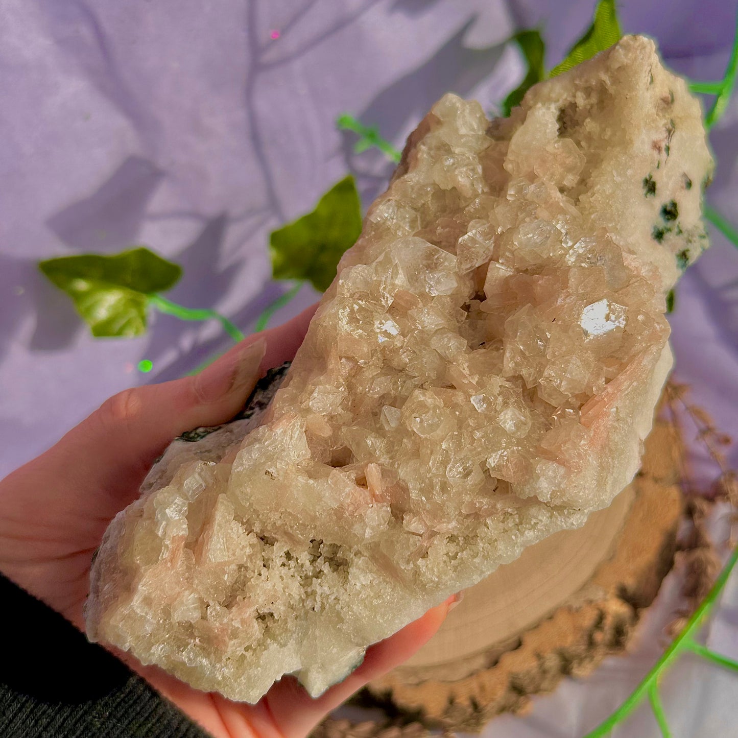 apophyllite with stilbite specimen cluster