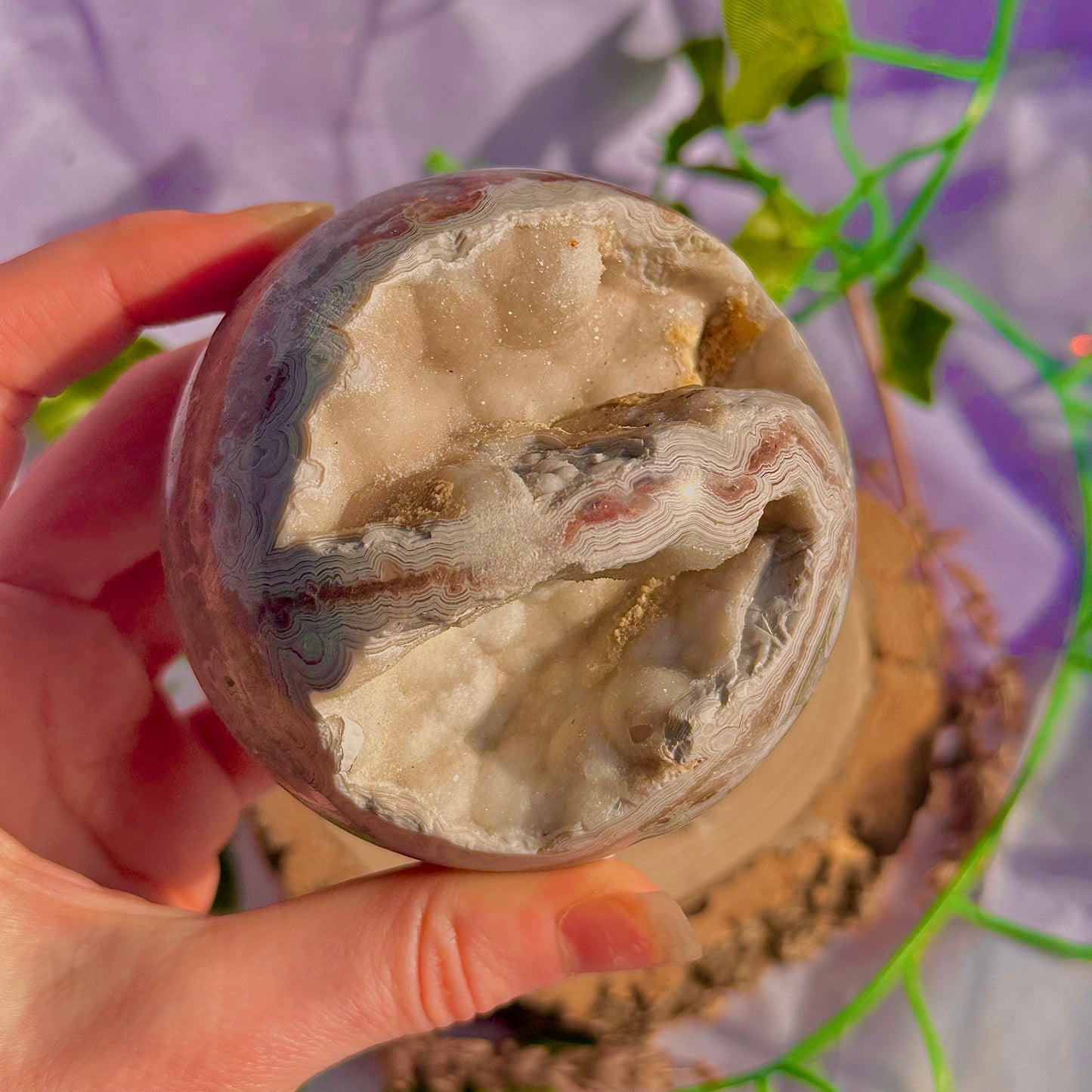 druzy crazy lace agate sphere ~ 546g