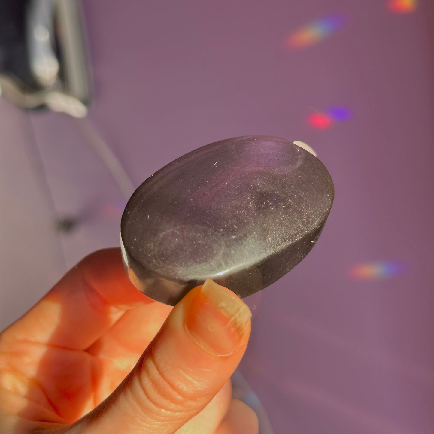 rainbow obsidian palm stone ~ intuitively chosen