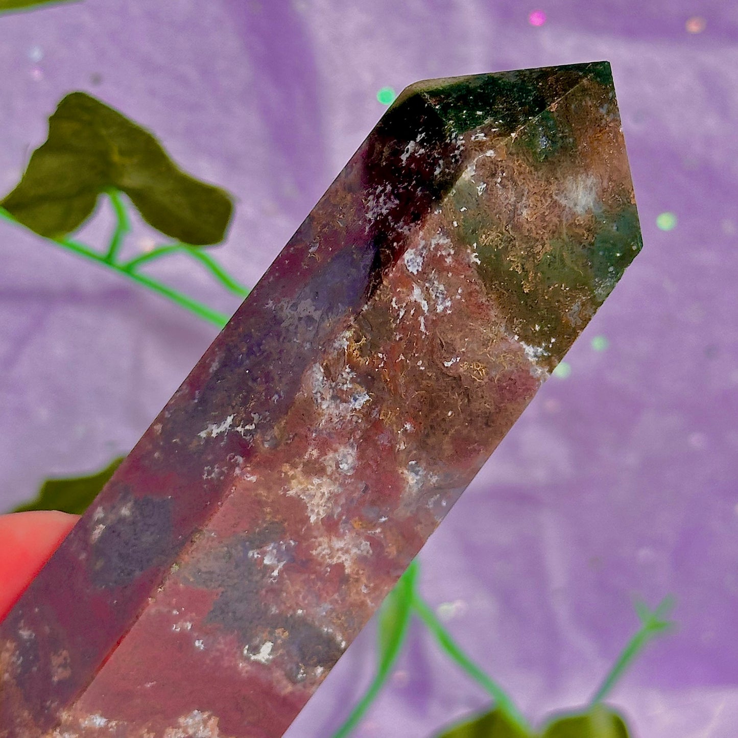 red moss agate tower