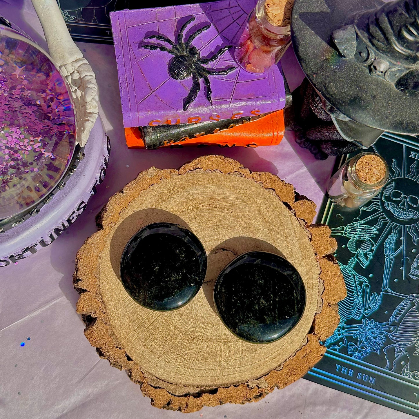 silver obsidian smoothstone ~ intuitively chosen