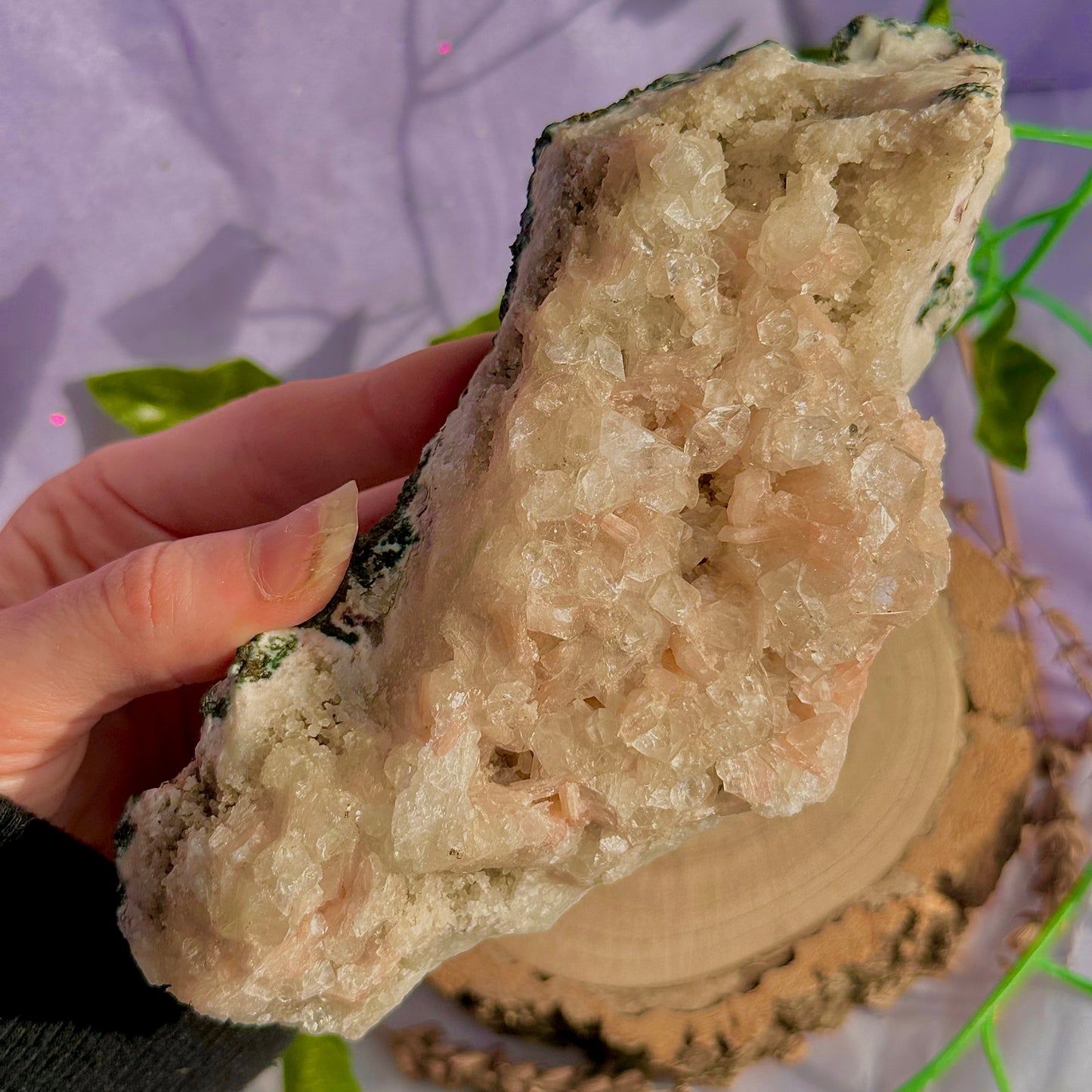 apophyllite with stilbite specimen cluster