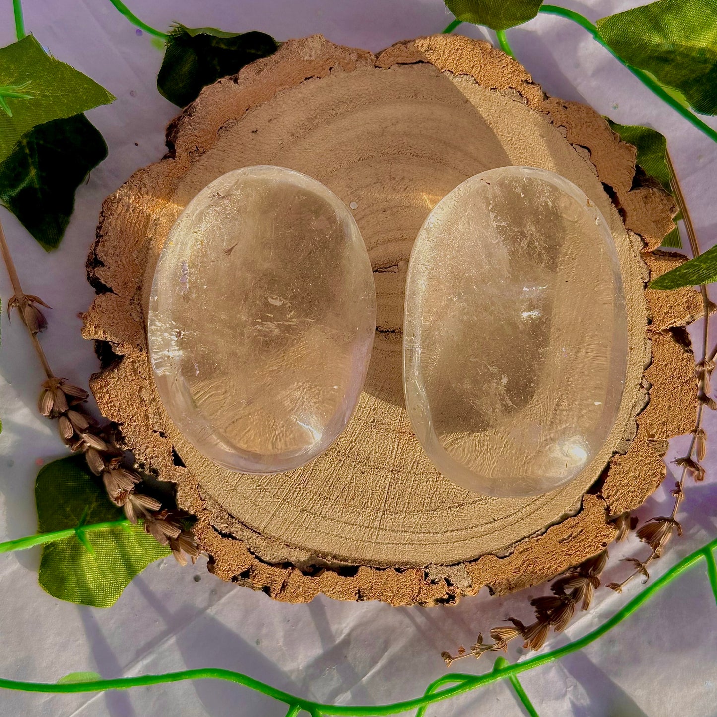 clear quartz palm stone ~ intuitively chosen