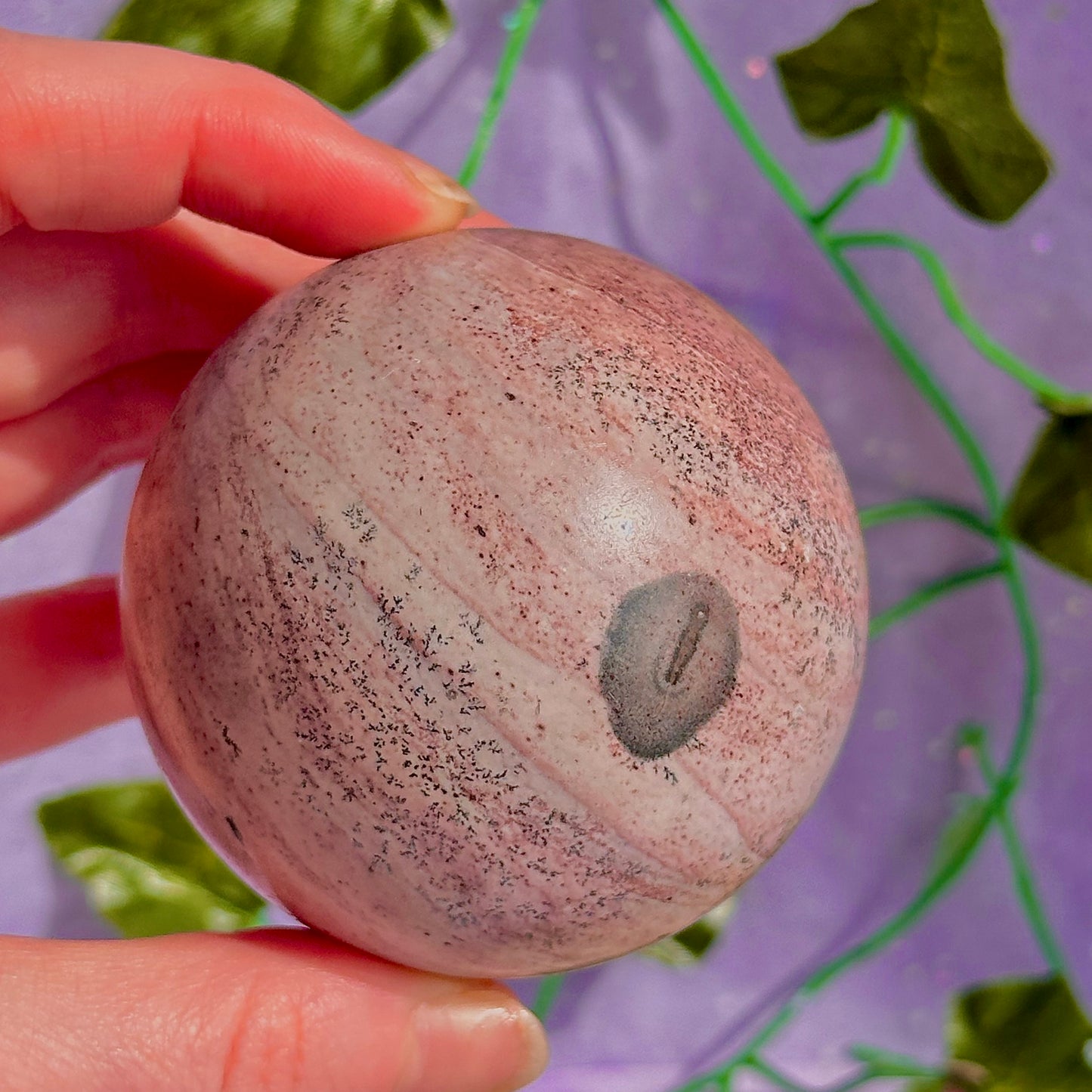 pink picture jasper sphere