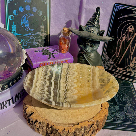 zebra calcite bowl