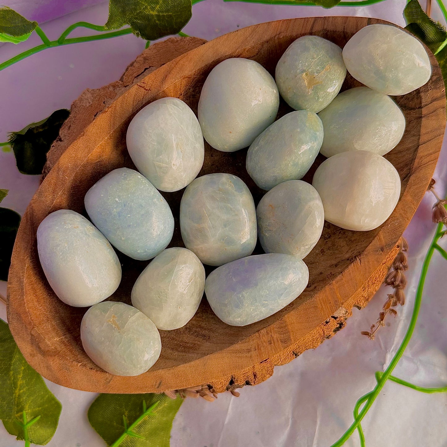 blue calcite tumbles