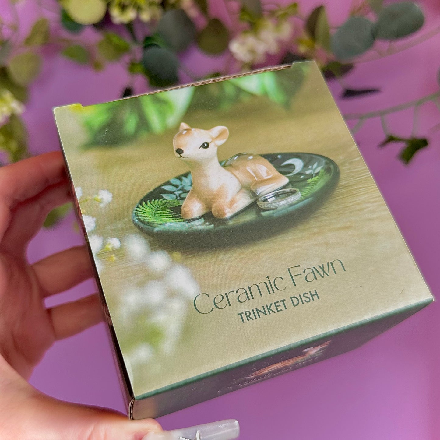 green fawn trinket dish