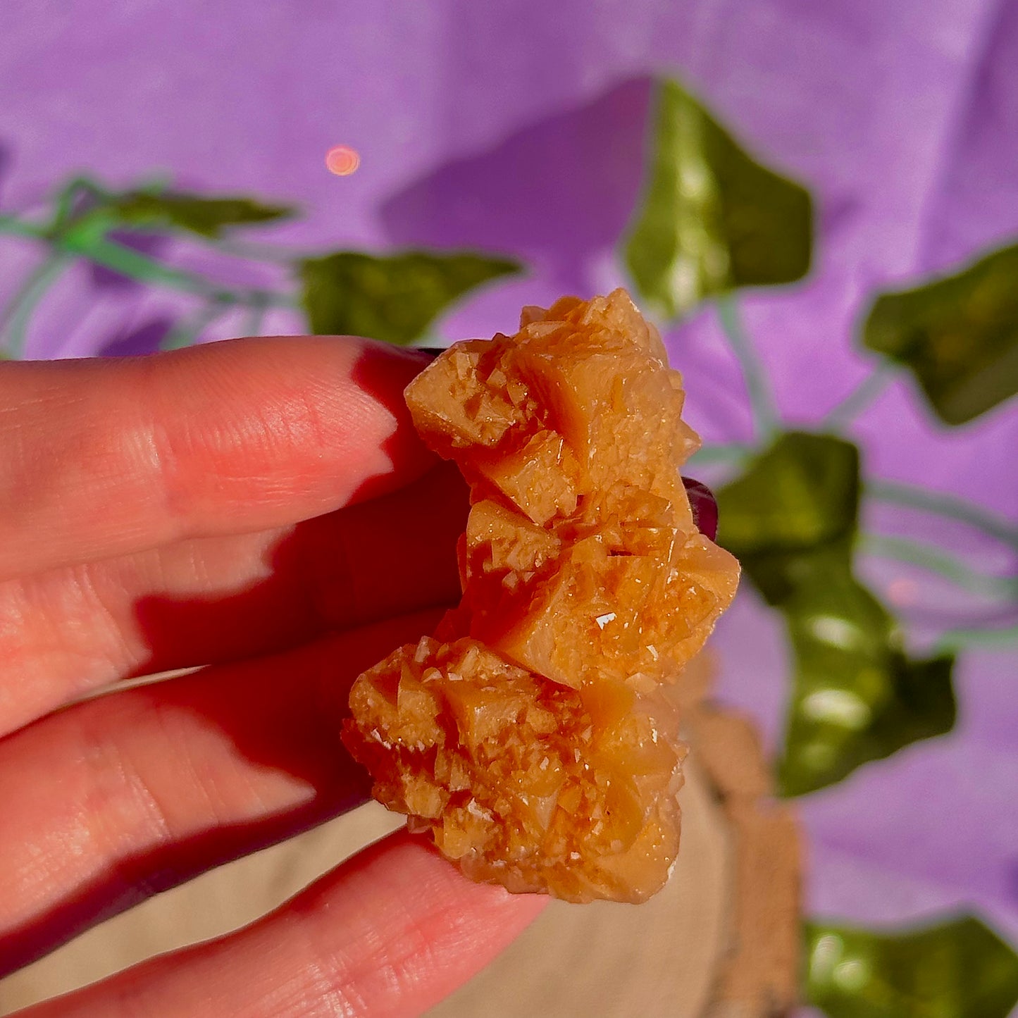 orange calcite specimen cluster B