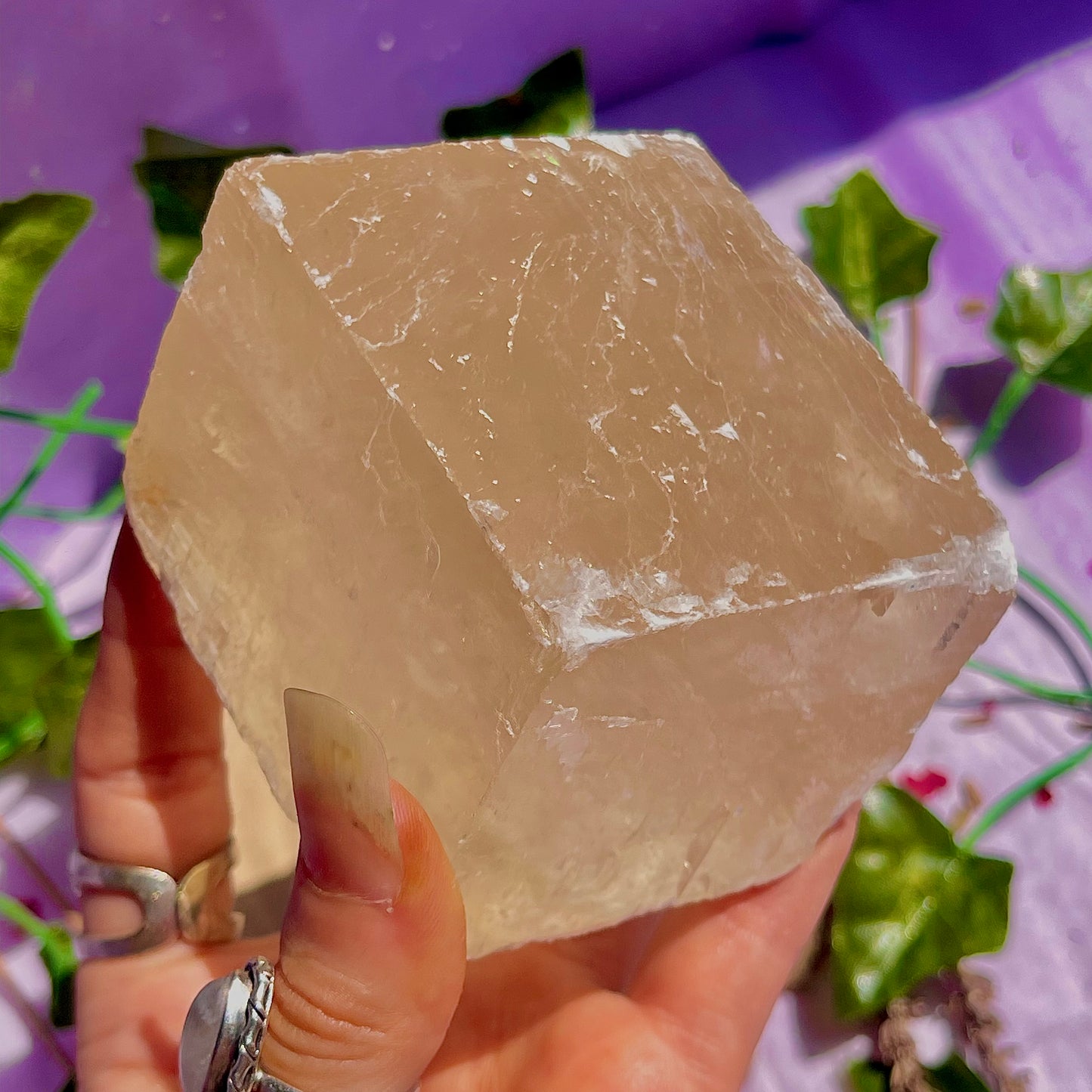 optical golden calcite natural rhododendron ~ xlarge