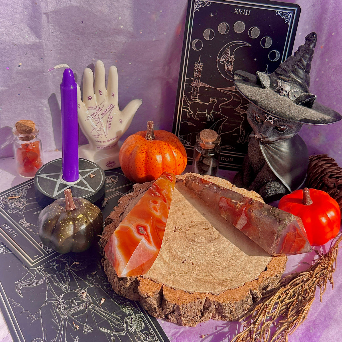 carnelian x moss agate generator wands ~ choose your own