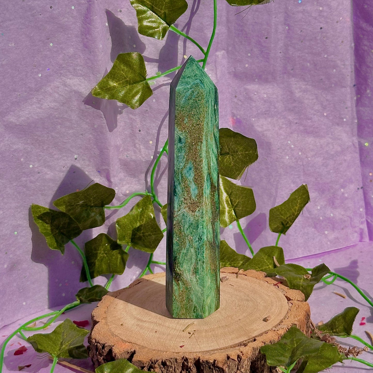 green fuchsite tower