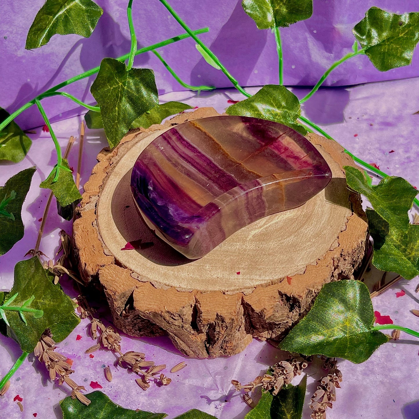 rainbow fluorite moon bowl A