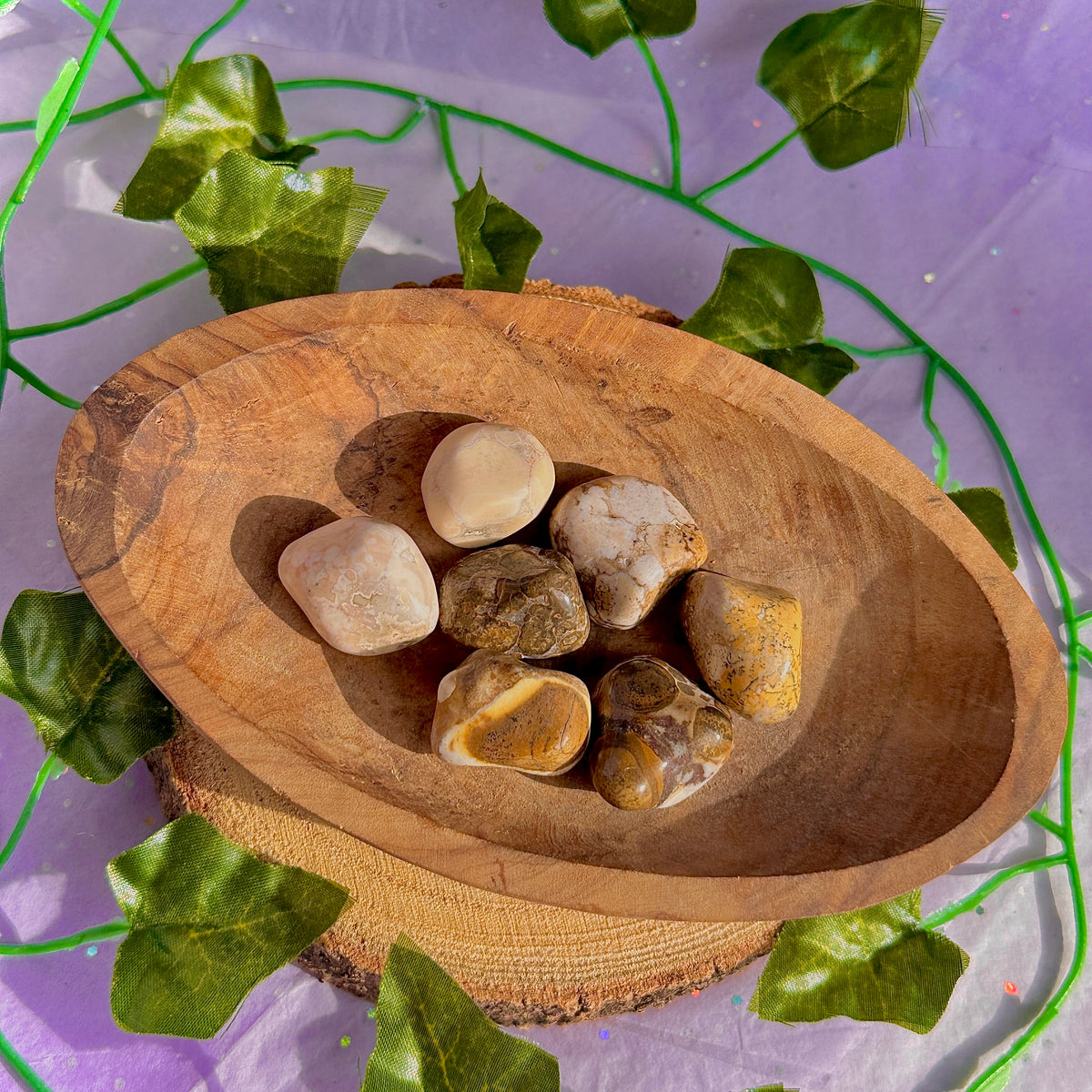 spotted agate tumbles