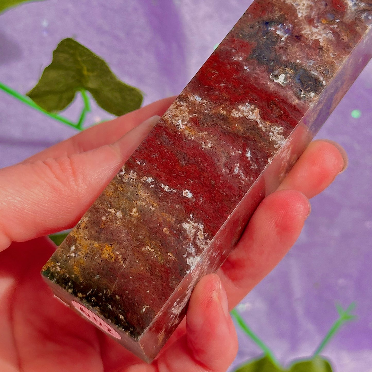 red moss agate tower