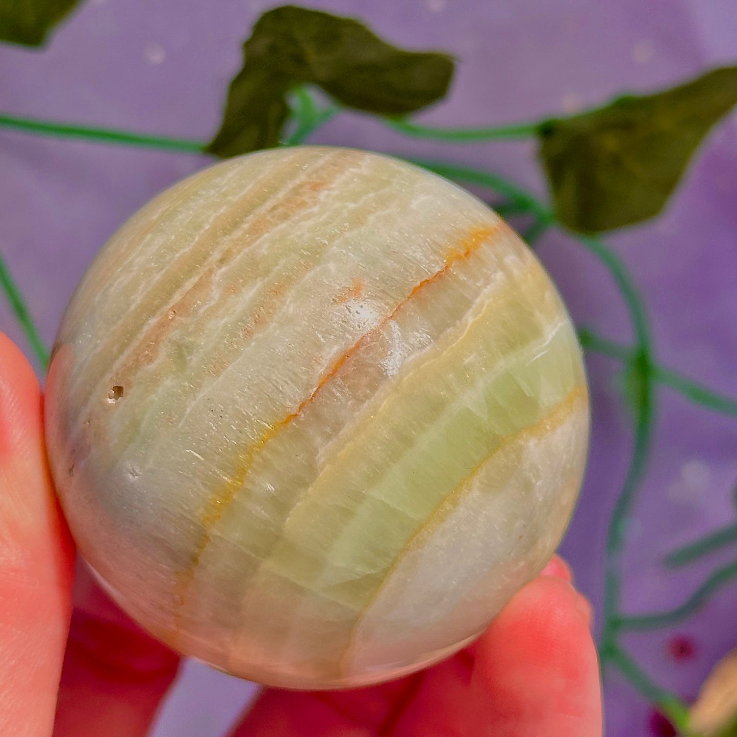 pistachio calcite sphere