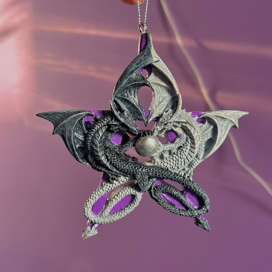 pentagram dragon hanging ornament by Anne stokes