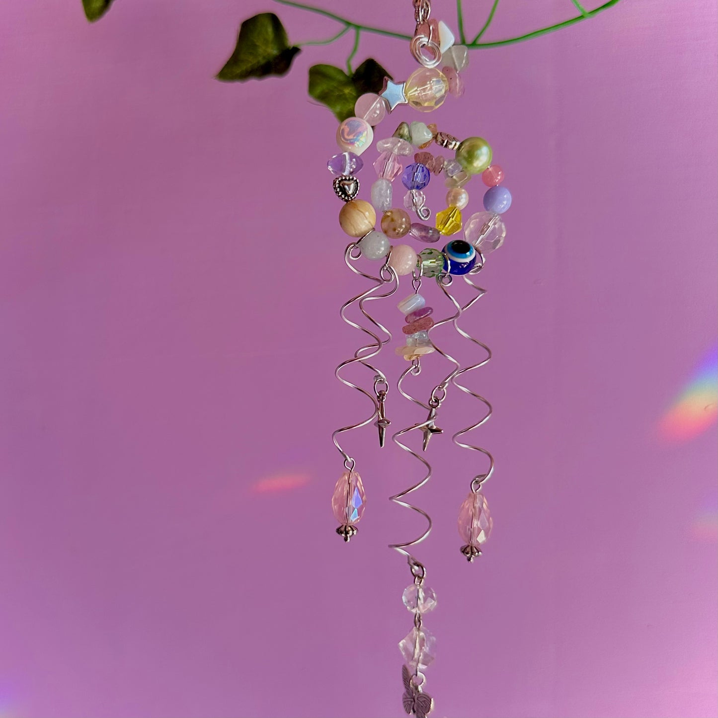 pastel jelly fish spiral suncatcher