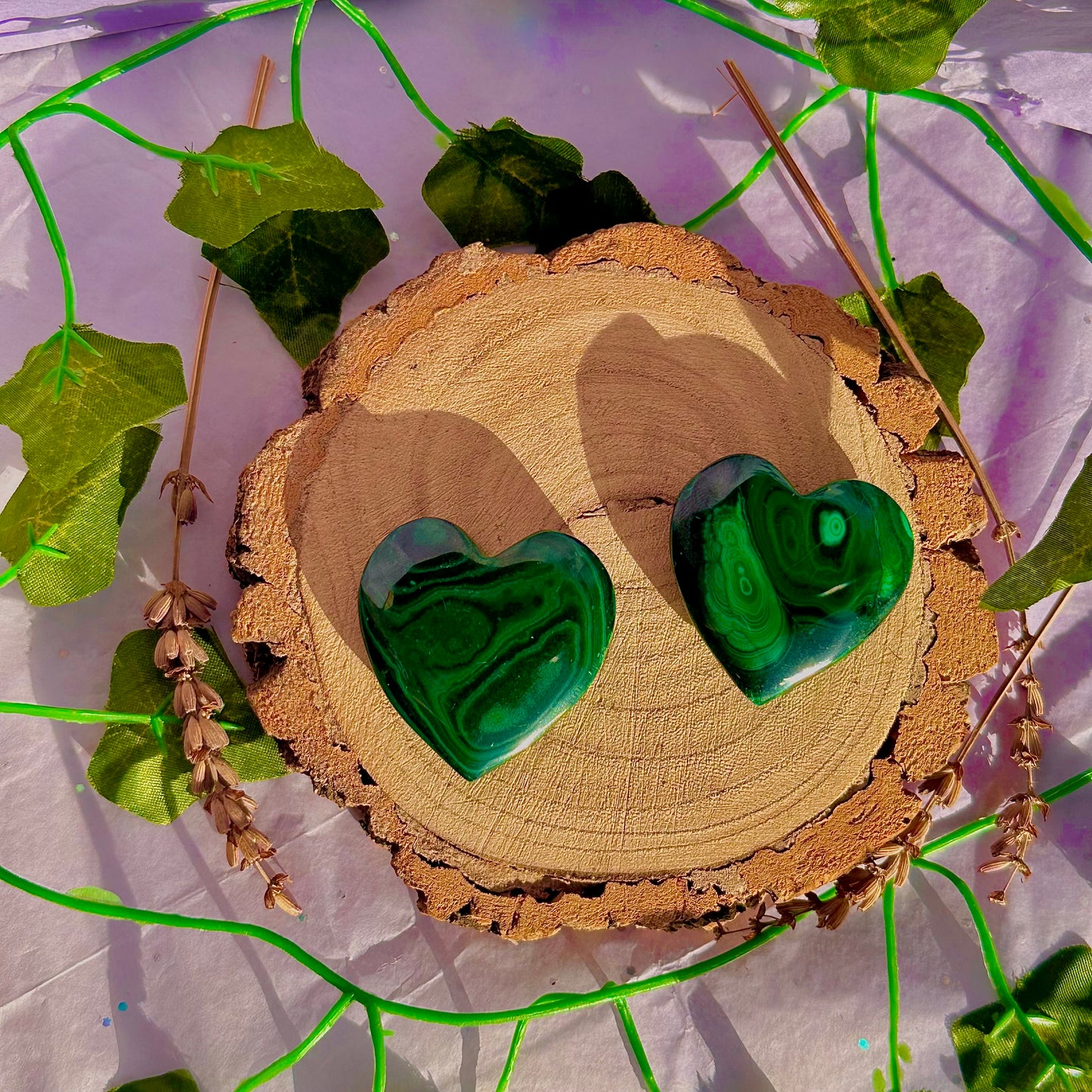 malachite heart carvings ~ intuitively chosen
