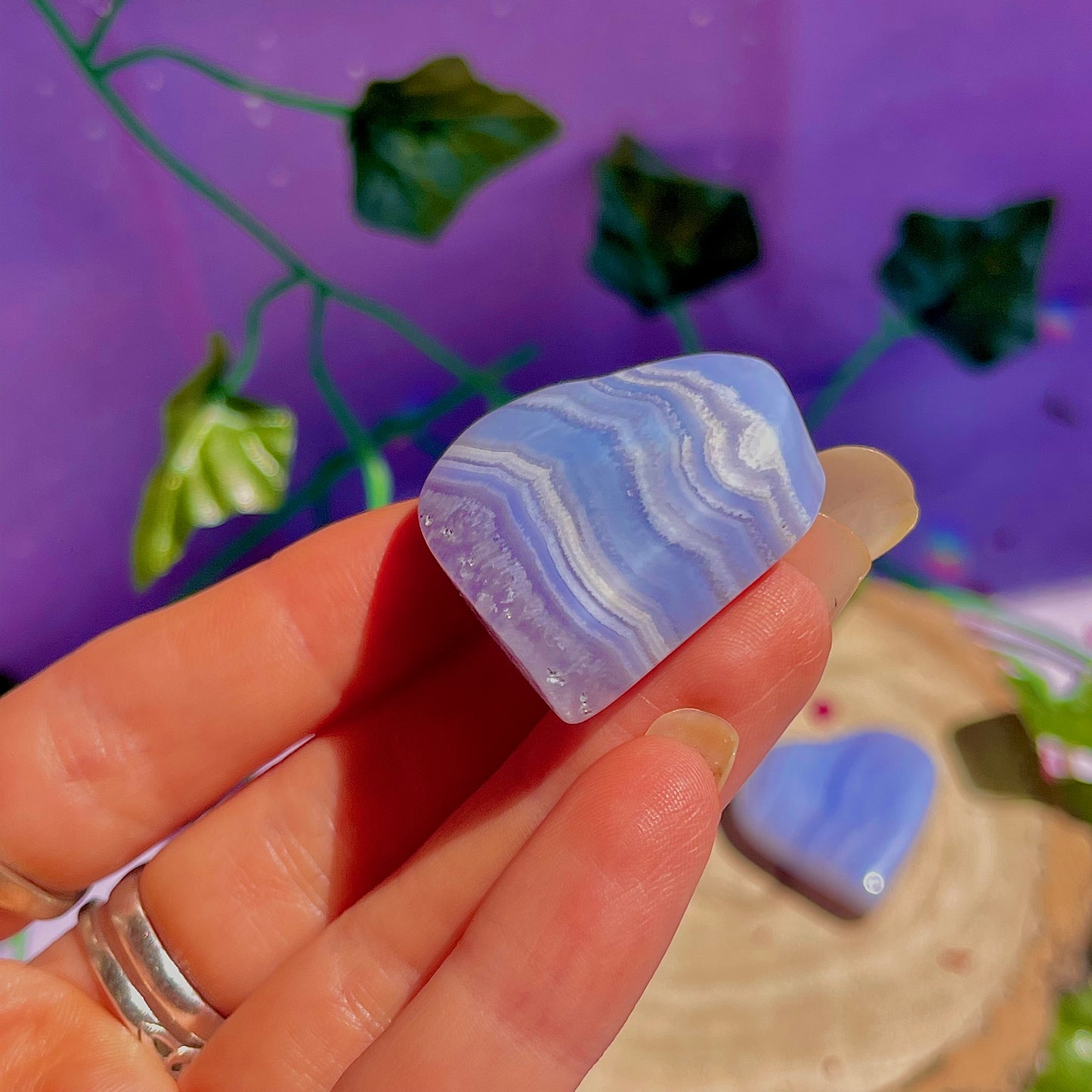 blue lace agate hearts ~ intuitively chosen