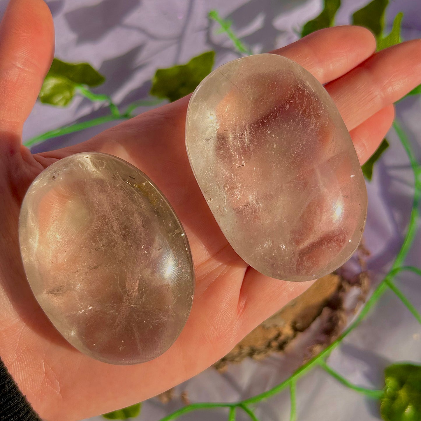 clear quartz palm stone ~ intuitively chosen