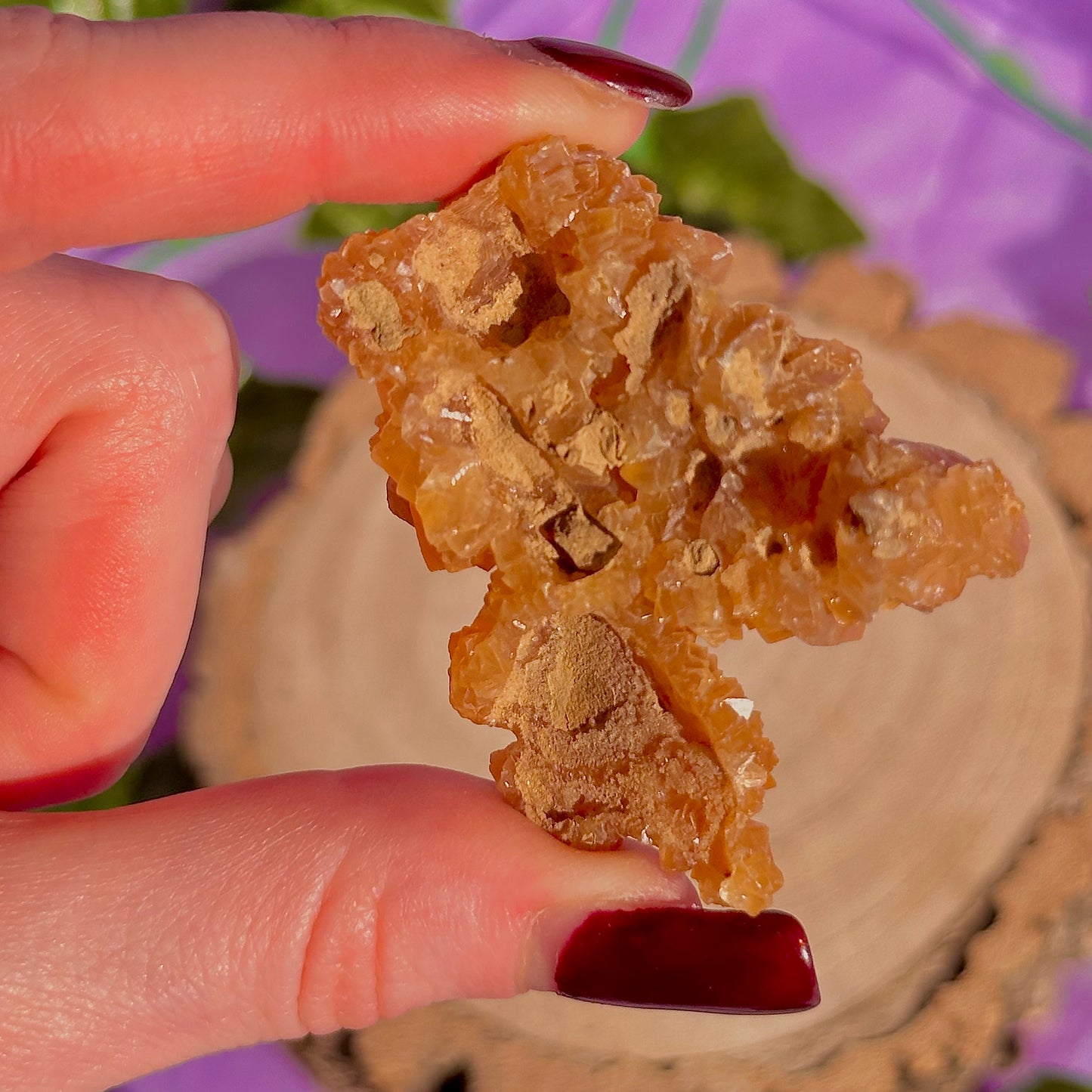 orange calcite specimen cluster A