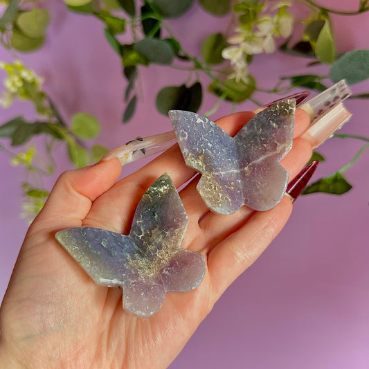 grape agate butterfly carving ~ intuitively chosen