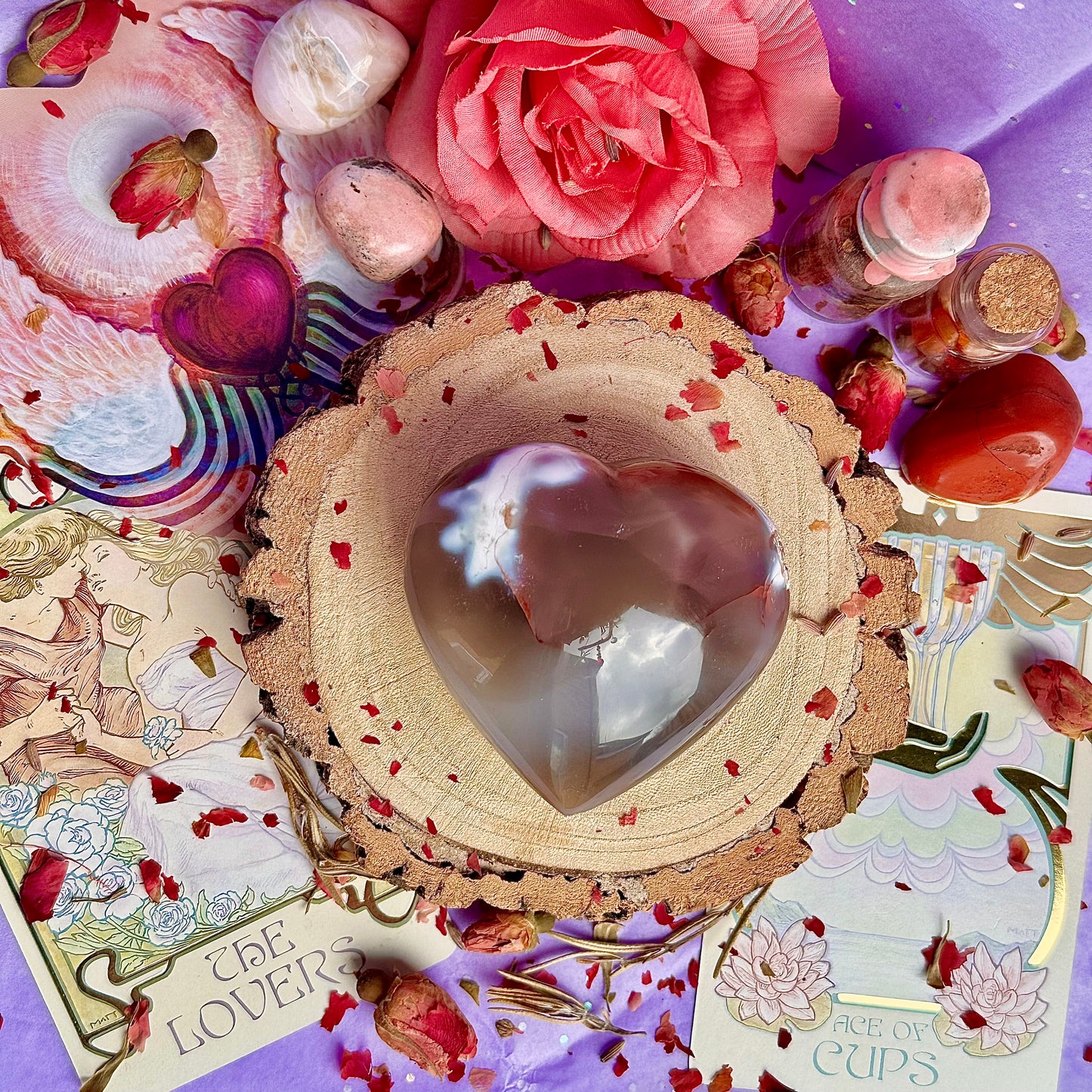 orca agate heart carving B