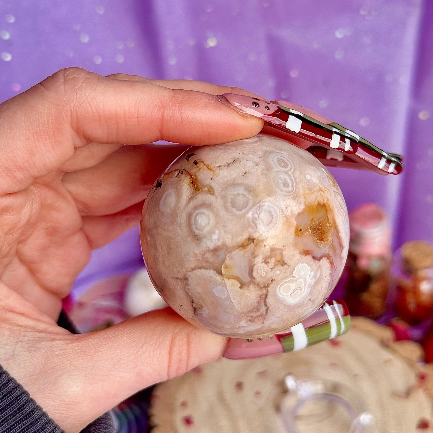 flower agate sphere B