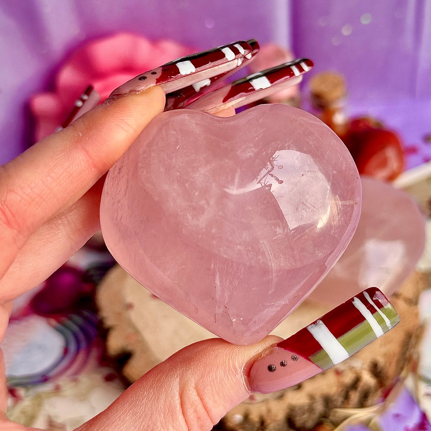Cœurs en quartz rose starlight asterism ~ choisissez le vôtre