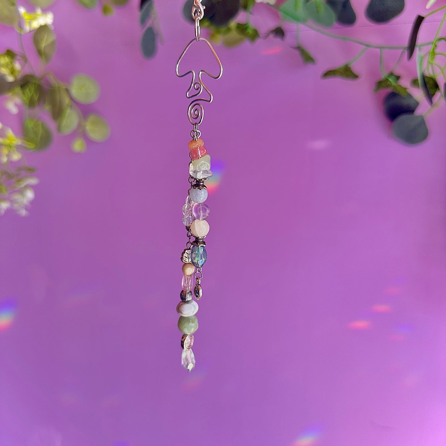 spiral fungi car charm