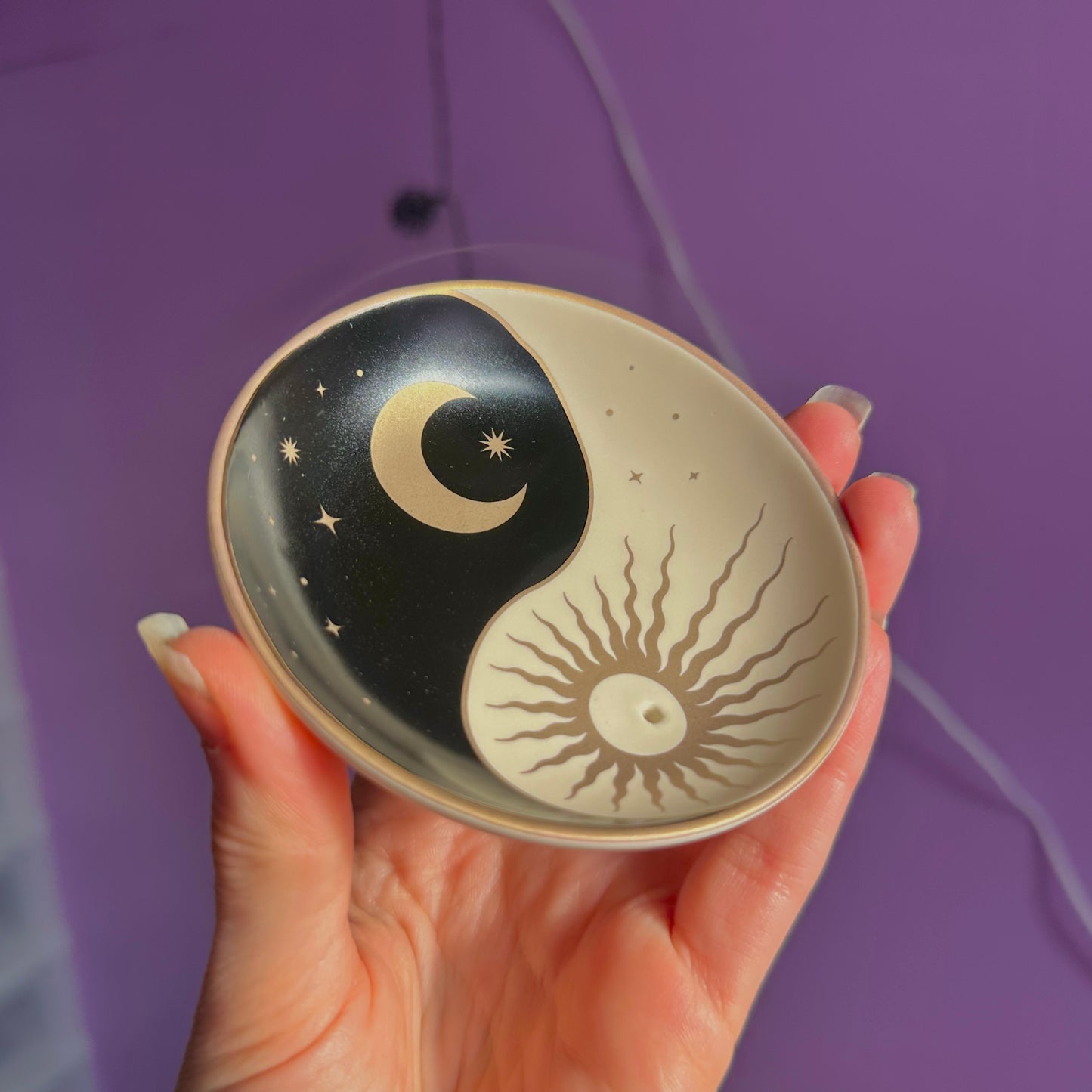 yin yang ceramic incense holder