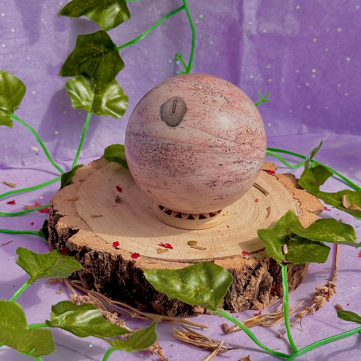 pink picture jasper sphere
