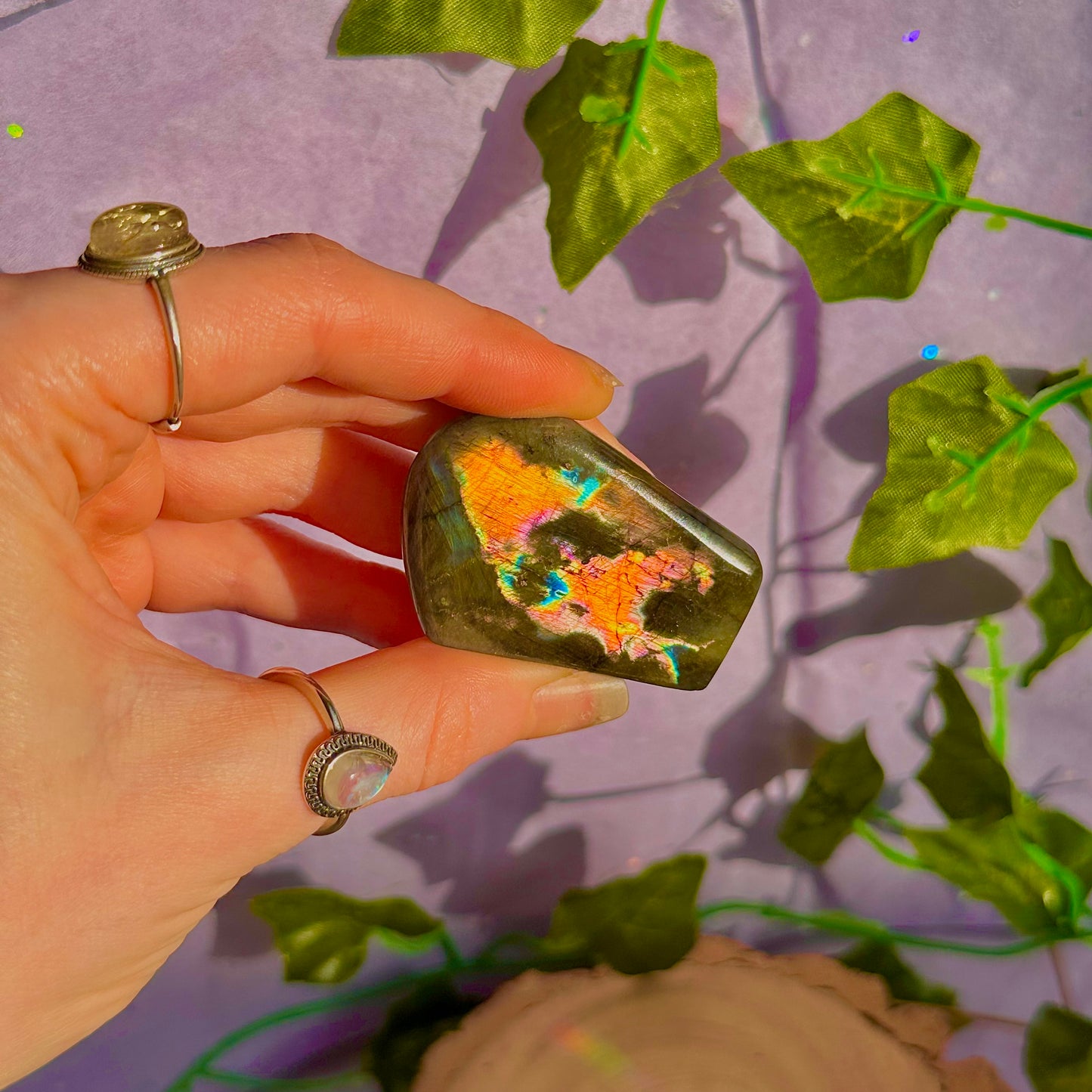 labradorite oil spill flash mini freeform ~ intuitively chosen
