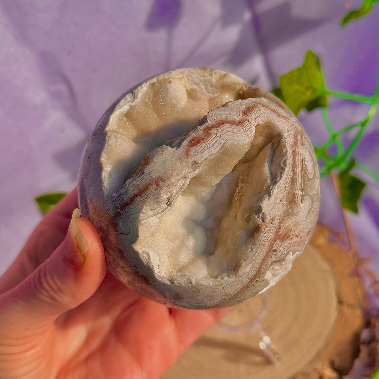 druzy crazy lace agate sphere ~ 546g