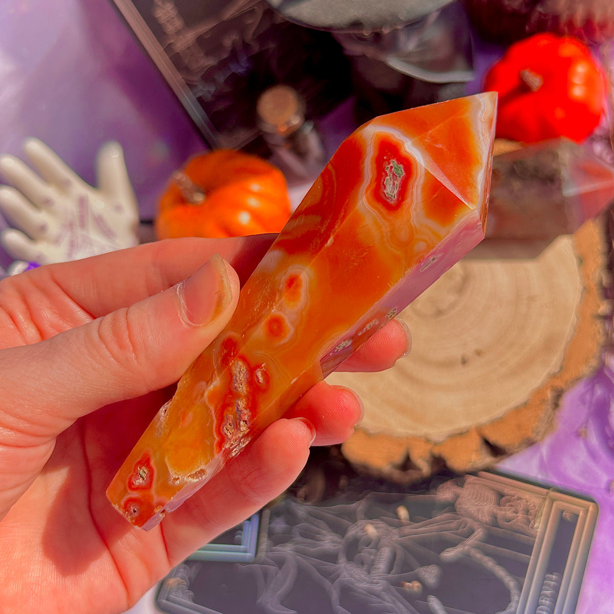 carnelian x moss agate generator wands ~ choose your own