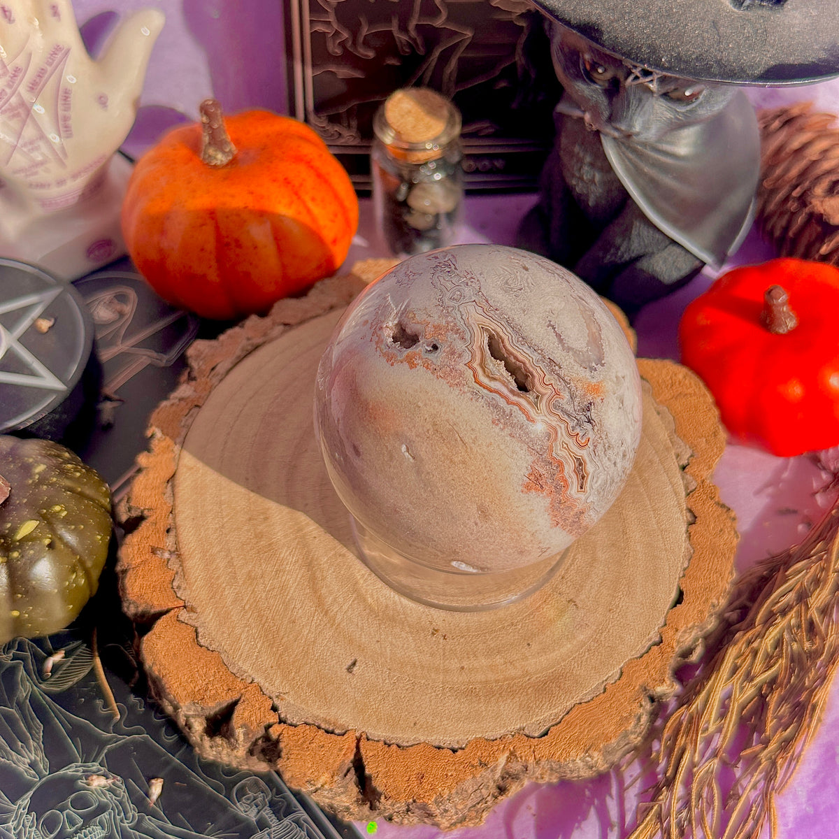 crazy lace agate sphere