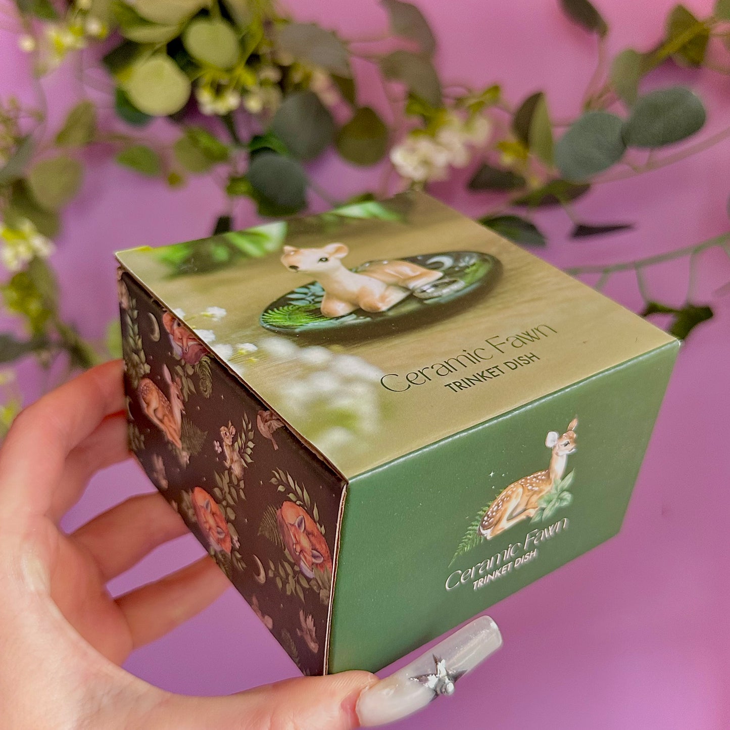 green fawn trinket dish