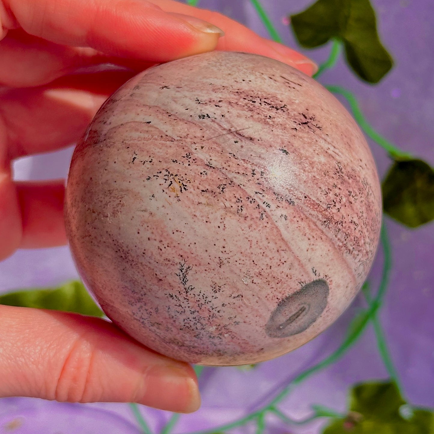 pink picture jasper sphere
