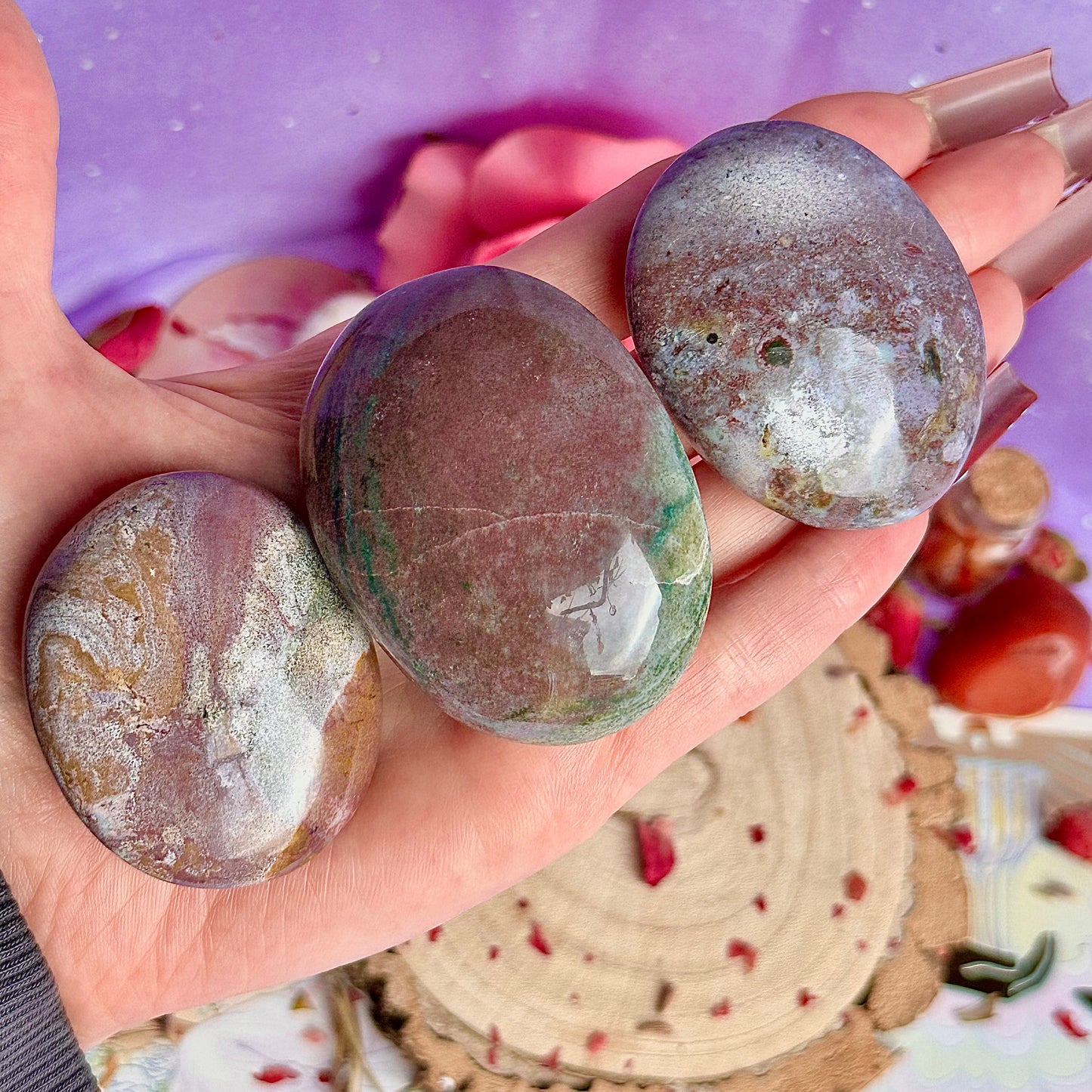 pastel ocean jasper palm stones ~ choose your own