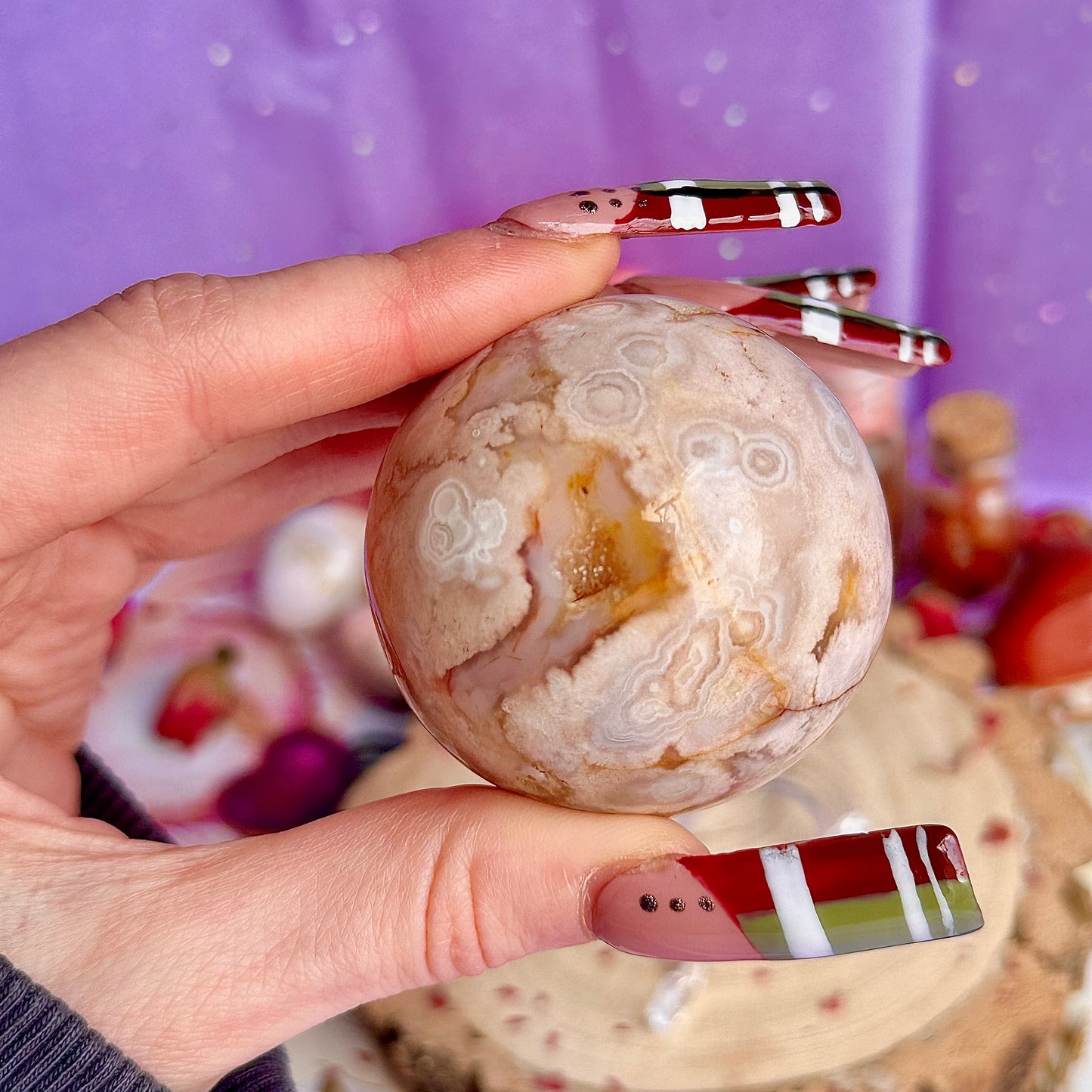 flower agate sphere B