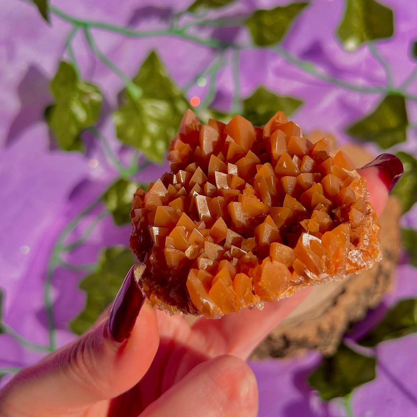 orange calcite cluster specimen C