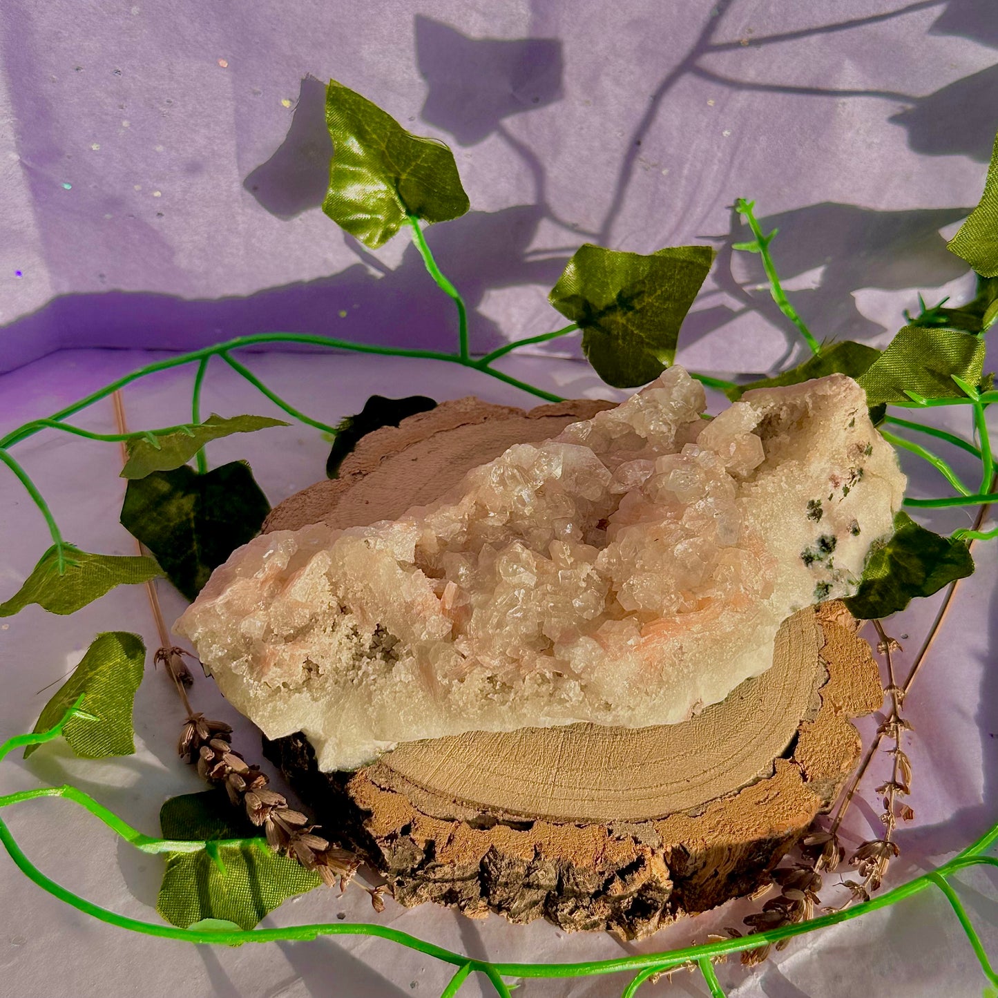 apophyllite with stilbite specimen cluster