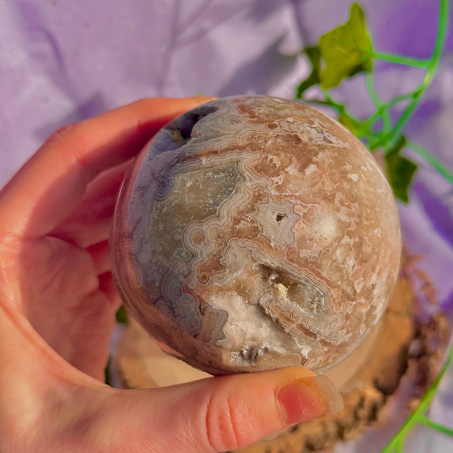 druzy crazy lace agate sphere ~ 546g