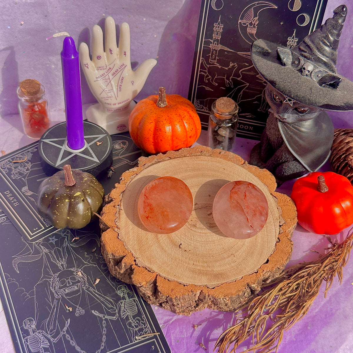 fire quartz palm stone ~ intuitively chosen