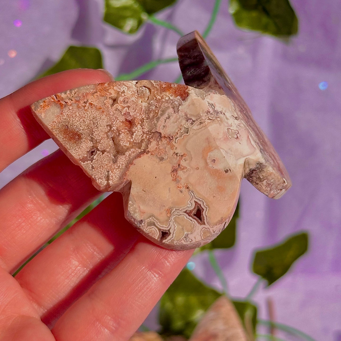 indonesian rare pink lace agate butterflies, self standing ~ choose your own